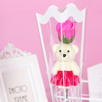 Bunga Mawar Sabun Buatan Romantis Dengan Boneka Beruang Lucu, Buket Bunga Hadiah Ulang Tahun Beraroma, Hadiah Natal Hari Valentine