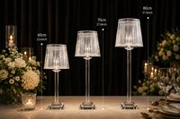 Centre de table de mariage de luxe en cristal, grand chandelier en verre pour décoration de table, événements et fêtes, accessoires transparents