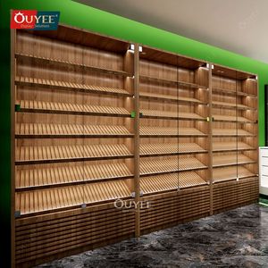 Fabricante <span class=keywords><strong>de</strong></span> madera Gabinete para fumar Cigar Humidor Room Cigarette Display Case Custom Cedar Wood Cigar Cabinet Wooden Showcase - Product Image 5