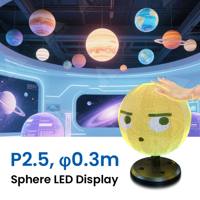 360 Degree Indoor P2.5 Small Ball Spacing Soft Module Sphere Ball Led Screen Display Diameter 0.3m for Science Museum