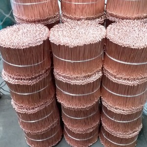 Fil de liaison à double boucle recuit et recuivré en cuivre 1,1 mm/1,2 mm 12 cm/14 cm/16 cm/18 cm Q195 - Product Image 1