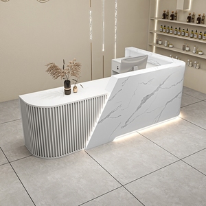 Nội thất văn phòng hiện đại đặt bàn tiếp tân bằng gỗ & bảng cho văn phòng thẩm mỹ viện & khách sạn/phòng tập thể dục sử dụng - Product Image 5