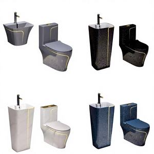 Blu fabbrica pavimento di lusso montato bagno S-trappola ceramica Water Closet sifone un pezzo <span class=keywords><strong>Wc</strong></span> <span class=keywords><strong>Wc</strong></span> <span class=keywords><strong>Wc</strong></span> lavabo - Product Image 1