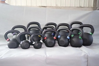 Ensemble de kettlebells en fonte revêtue de haute qualité avec logo personnalisé, pour entraînement de force et musculation, 4-32 kg, avec anneaux de couleur