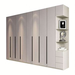 Armoire en bois de luxe personnalisée avec porte en verre pour le stockage de meubles de chambre à coucher moderne - Product Image 3