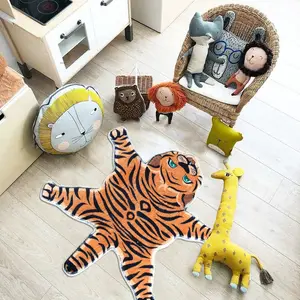 Tibetan Tiger Shaped Rug Kids Area Rug Animal Print Carpet