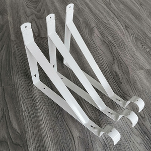 भारी शुल्क 90 डिग्री झुकने त्रिकोणीय दीवार माउंट अलमारी के साथ रॉड के साथ ब्रैकेट हुक - Product Image 3