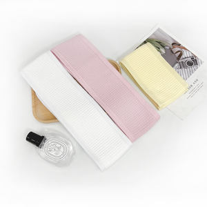 Diadema de algodón con logotipo personalizado para mujer, diadema para <span class=keywords><strong>spa</strong></span>, maquillaje, cuidado de la piel, Yoga, salón de belleza, diademas para ducha, <span class=keywords><strong>Spa</strong></span> - Product Image 4