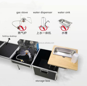 up-to-Date Folding Picnic Table with Gas Stoves for Camping