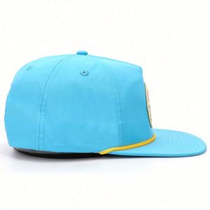 Custom Logo High Quality 5 Panel Quick Dry Flat Brim Caps Sublimated Printing <b>Patch</b> Rope Snapback Hat - Product Image 4