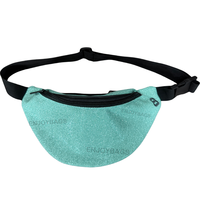 Mochila Casual para Niñas, Color Verde Azulado Brillante, Suave, de Nailon Transpirable, con Logotipo, Personalización con Pedrería, para Equipos de Animación, Estudio de Danza, con Cierre