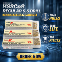 Foret hélicoïdal YG-1 recouvert de TIN 1-13mm HSSCo8% Gold-P D2GP191 à queue droite 135 °   Angle d'apex pour l'acier inoxydable