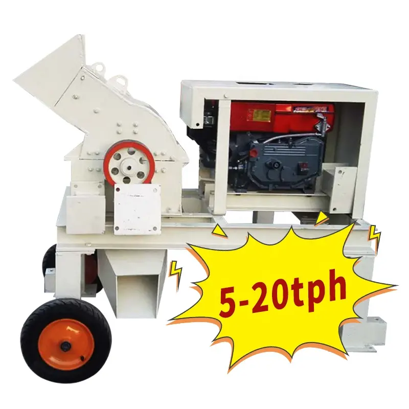 Small Scale Limestone Rock Stone Crusher, Powder Grinding Stone Hammer Crusher, Portable Mobile Hammer Mill Crusher Supplier