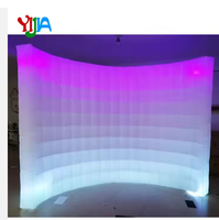 Cadre de fond LED mural de cabine photo gonflable en or commercial de 10 pieds pour les fêtes et les événements comprend un accessoire de souffleur d'air