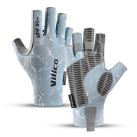 Gants de pêche en soie glacée Vilico unisexes professionnels pour l'extérieur, verts, protection solaire estivale, haute élasticité, antidérapants, demi-doigts