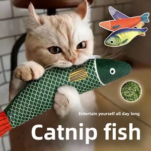 Jouets pour chats Zoyi Pet en forme de <span class=keywords><strong>poisson</strong></span> assortis avec herbe à chat, jouets en peluche à thème océan, jouets interactifs colorés pour chats - Product Image 3