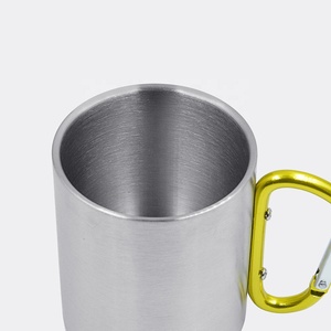 Tasse à café de voyage à Sublimation en acier inoxydable avec poignée à <span class=keywords><strong>mousqueton</strong></span>, tasse de Camping à <span class=keywords><strong>Double</strong></span> paroi pour les voyages en plein air - Product Image 5