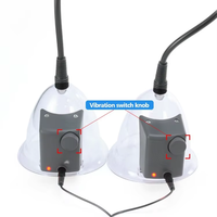 Appareil portable de massage et d'agrandissement des seins et des fesses par aspiration sous vide et vibration, avec pompes et ventouses