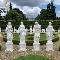 Statue de déesse des quatre saisons en marbre grandeur nature personnalisée MILY, sculpture en un seul ensemble pour la décoration de jardin extérieur