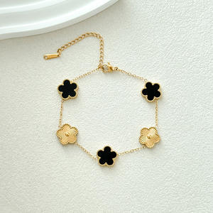 Pulsera Original de Oro de 14K con Trébol de Cuatro Hojas, Se Puede Solicitar el Catálogo de <span class=keywords><strong>Van</strong></span> <span class=keywords><strong>Cleef</strong></span> al Vendedor - Product Image 6