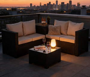 Exquisito Mueble de Ratán para Exteriores, Sofá Combinado para Jardín, Balcón, <span class=keywords><strong>Terraza</strong></span> y Hotel - Product Image 3