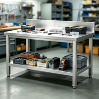 Étagère de cuisine commerciale à 4 niveaux en acier inoxydable, table de boucherie en acier inoxydable
