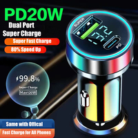 Adaptateur chargeur de voiture USB d'origine PD 20W Type C double port charge rapide pour iPhone iPad Android accessoires de téléphone portable
