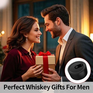 Kit de fumoir à whisky électrique rechargeable briquet intégré (sans torche au <span class=keywords><strong>butane</strong></span>) avec 6 copeaux de bois de saveur + moule à glaçons dans une boîte en bois - Product Image 3