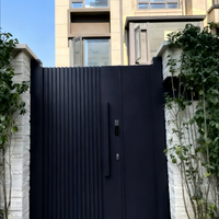 Puerta Batiente Manual de Aluminio para Patio de Apartamento, Villa, Exterior - Diseño Moderno, Entrada de Seguridad para Escuelas