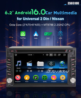 Radio para Auto Universal Erisin ES6510U de 6.2 Pulgadas y 2 Din, con Pantalla IPS, Android 16, CarPlay, Android Auto, 4G, TPMS, DAB, DSP y Reproductor de DVD, Disponible en la UE