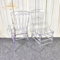 Chaise Napoléon en résine transparente, chaise Chiavari transparente en acrylique Phoenix pour événements, vente en gros et location
