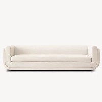 Juego de Sofás de Cuero Nórdico Moderno con Tapicería Lineal Limpia, Diseño Minimalista para Sala de Estar y Habitación de Hotel