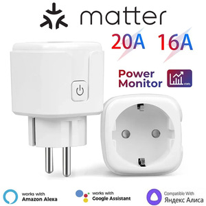 Smart Home Tuya Matter EU 16A Smart Socket, <b>WiFi</b> Energy Consumption Monitoring, HomeKit Siri Voice & Remote Control - Product Image 5