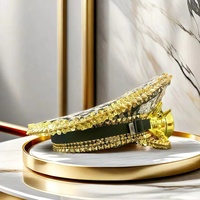 Chapeau de Capitaine Steampunk à Paillettes et Strass à Carreaux Personnalisé, Vente en Gros, MOQ 3, Luxe Unisexe pour Festival, Plage, Soirée, Style Casual, Idéal pour le Burning Man