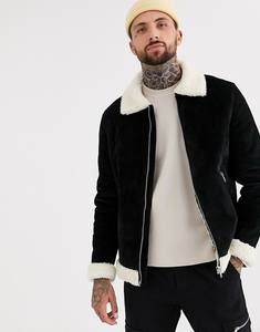 Giacca da uomo in pelle scamosciata a punta con chiusura a Zip con chiusura funzionale con fodera invernale da uomo - Product Image 2