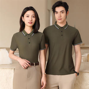 เสื้อโปโลผ้าไนลอน20% สแปนเด็กซ์สำหรับใส่เล่นกอล์ฟของผู้ชายผ้าสแปนเด็กซ์มี80% โลโก้170gsm OEM พิมพ์ลายถักโลโก้ - Product Image 1