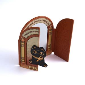 Creative Design Cute Pattern Customize Shape Foldable PU Leather <b>Compact</b> Portable Makeup <b>Mirror</b> - Product Image 5