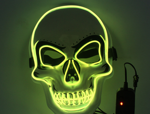หน้ากากพีวีซีสำหรับปาร์ตี้ฮาโลวีนปาร์ตี้หน้ากาก LED สีเดียวสำหรับตัวตลกไฟเย็น - Product Image 2