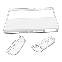 8in1 étui de protection en cristal creux avec Joystick Thumb Stick Grip Cover verre trempé pour Nintendo Switch OLED