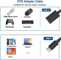 Adaptador USB Tipo C Macho a USB 3.0 Hembra de 10 Gbps, Aleación de Aluminio para Computadoras Portátiles y Dispositivos