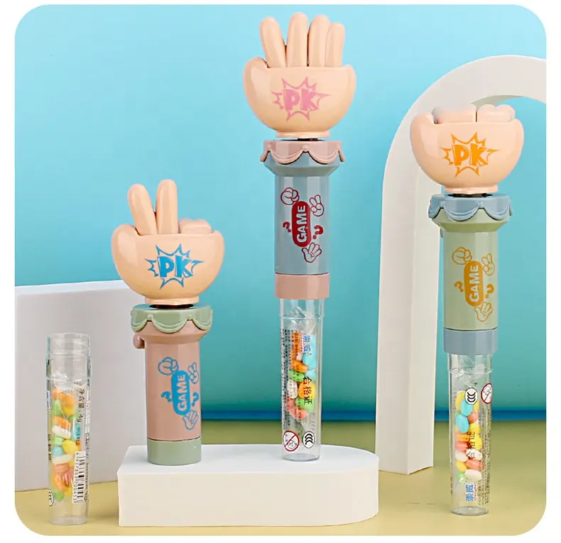 ABS good quality Intelligence kids candy toy educational parents kids interaction candy toy Rock-Paper-Scissors toy candy