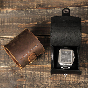 Scatola Portagioie di Lusso Fatta a Mano con Consegna Rapida e Logo Personalizzato in Pelle da Viaggio per Orologio Singolo CF1125 - Product Image 1
