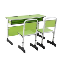 Bureau double et chaise Plateau sandwich Bureau d'étude et chaise Mobilier scolaire Ensemble de tables de salle de formation à deux places