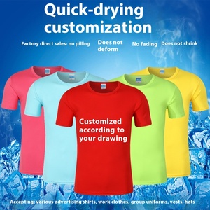 T-shirt girocollo da uomo personalizzata ad asciugatura rapida per pubblicità transfrontaliera, abbigliamento da lavoro con stampa logo per il commercio estero - Product Image 2