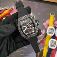 Montre à quartz rectangulaire de style Richard pour le commerce extérieur, mouvement ultra-fin en alliage, bracelet en silicone pour la vente en gros