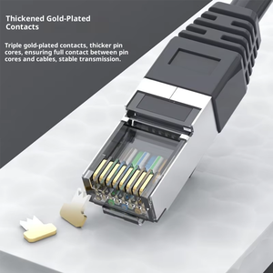 Câble réseau Kneysum CAT6 CAT6A en cuivre pur massif FTP 2m 8 conducteurs Gigabit RJ45, cordon de brassage <span class=keywords><strong>Ethernet</strong></span> fini - Product Image 5