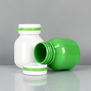 Botella de Plástico Redonda para Pastillas, Envase de Medicamentos con Tapa de Rosca, Botella de Almacenamiento para Tabletas y Vitaminas - Product Image 3