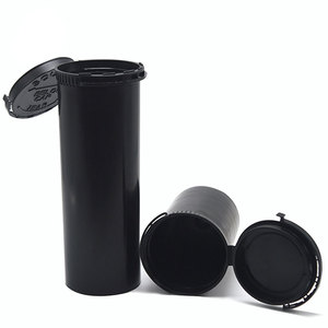 Bouteilles en plastique blanches personnalisables avec couvercle pop-top résistant aux enfants, pour pilules médicales et tabac, disponibles en 6/13/19/30/60/90/120 Dram - Product Image 2
