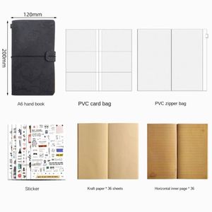 Hotsale Leather Cover A5 <b>A3</b> Notebook Retro Strap Creative Kraft <b>Paper</b> Thread Sewing Thermal Binding Printed Leather Style Gift - Product Image 6