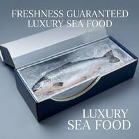 Boîte-cadeau en carton rigide de luxe avec logo personnalisé, étiquette privée, pour l'emballage de produits agricoles, de poissons frais congelés, de fruits de mer, vente en gros